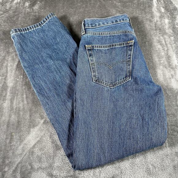 Levis 550 Jeans‎ Mens 30x32 Blue Dark Wash Relaxed Fit Cowboy Biker Worker Denim - Picture 9 of 14